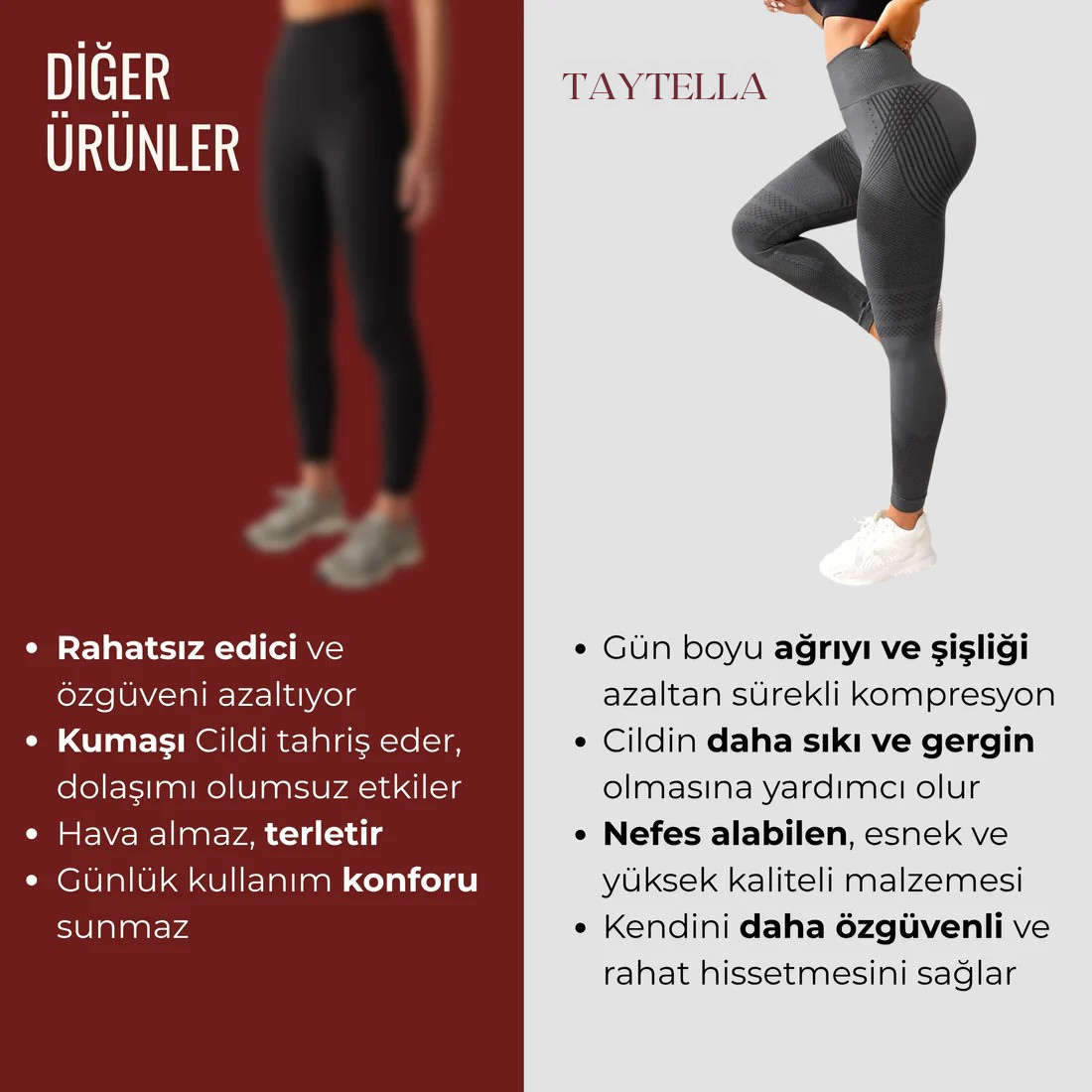 3'lü Etki Taytı Lipödem, Selülit, Varis Taytella™